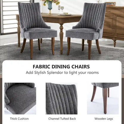 Modern Solid Wood Linen Chair Upholstered