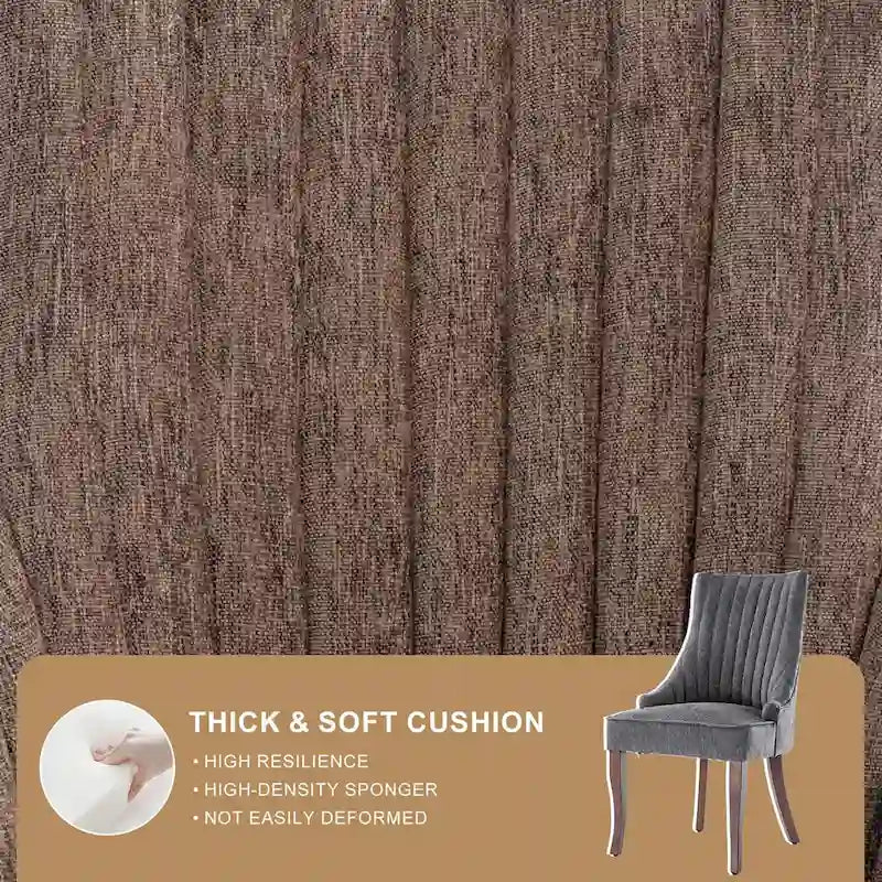 Modern Solid Wood Linen Chair Upholstered