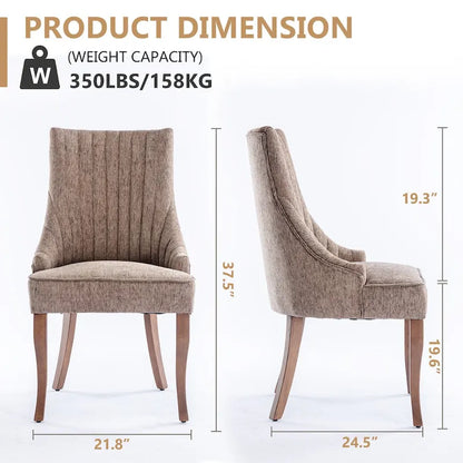 Modern Solid Wood Linen Chair Upholstered