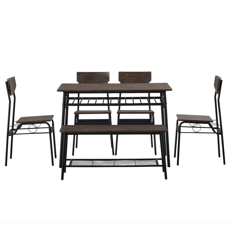 Modern Metal Engineered Wood Dining Set