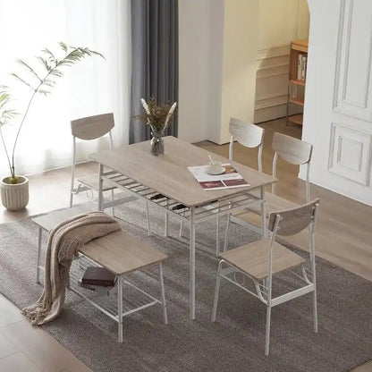 Modern Metal Engineered Wood Dining Set