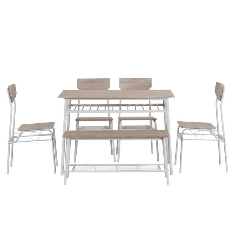 Modern Metal Engineered Wood Dining Set