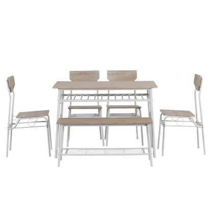 Modern Metal Engineered Wood Dining Set
