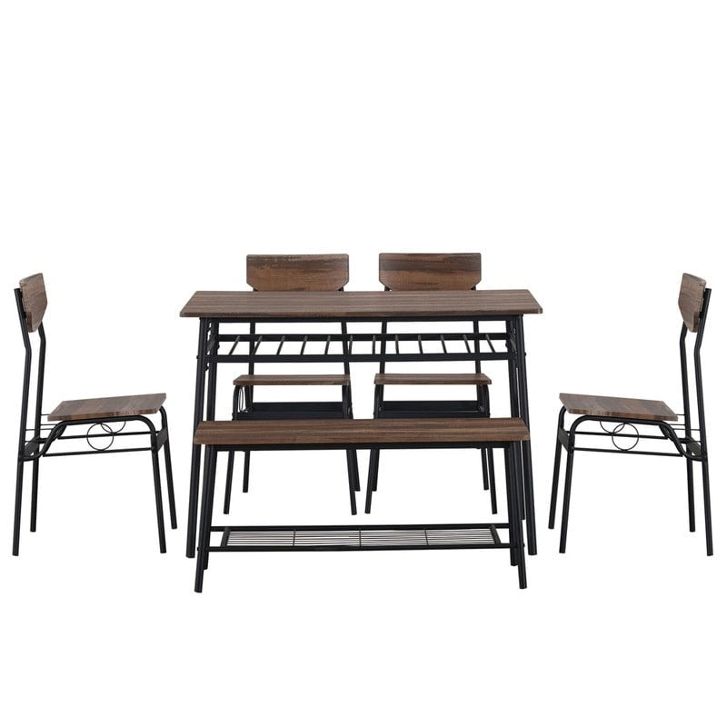 Modern Metal Engineered Wood Dining Set