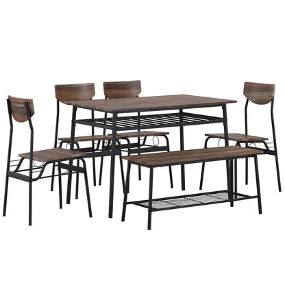 Modern Metal Engineered Wood Dining Set
