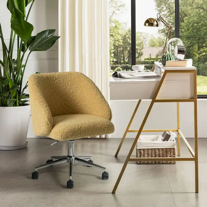 Mid-Century Modern Solid Wood Metal Table Adjustable