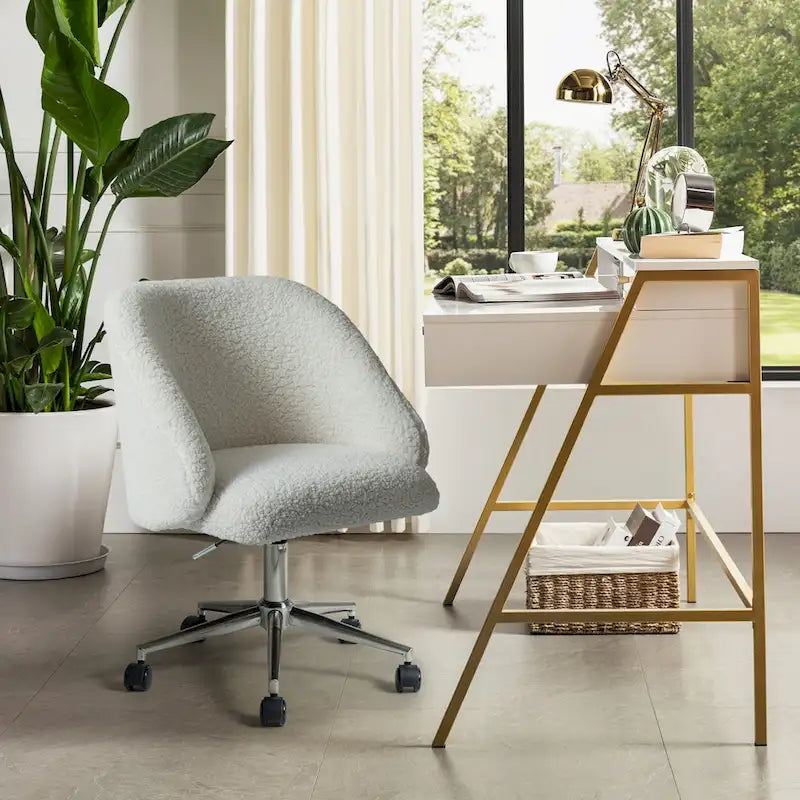 Mid-Century Modern Solid Wood Metal Table Adjustable