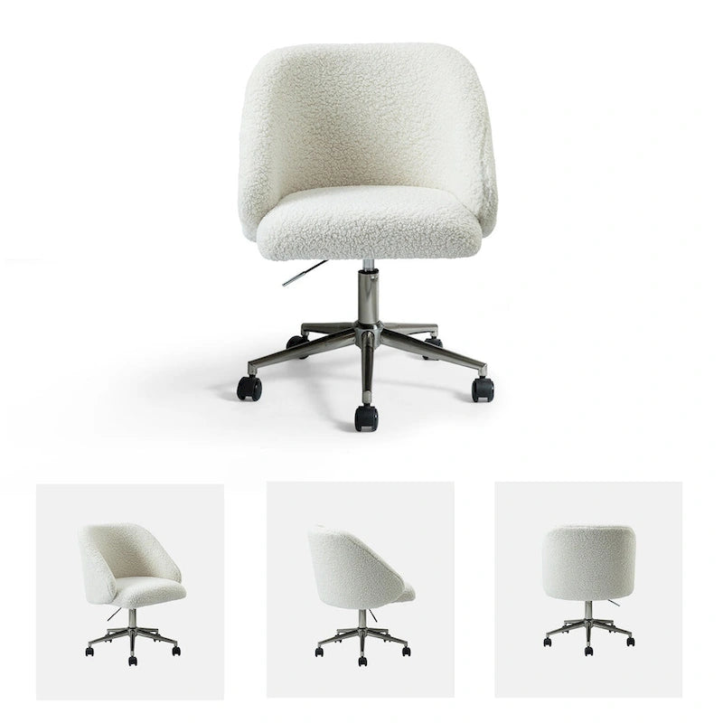 Mid-Century Modern Solid Wood Metal Table Adjustable