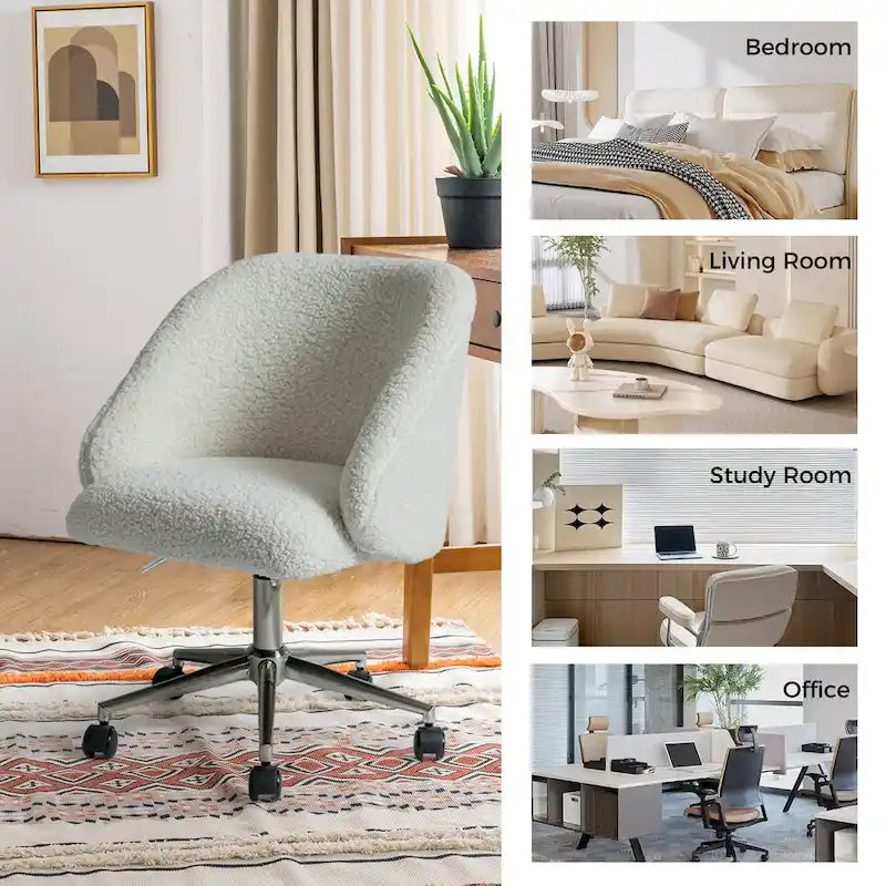 Mid-Century Modern Solid Wood Metal Table Adjustable