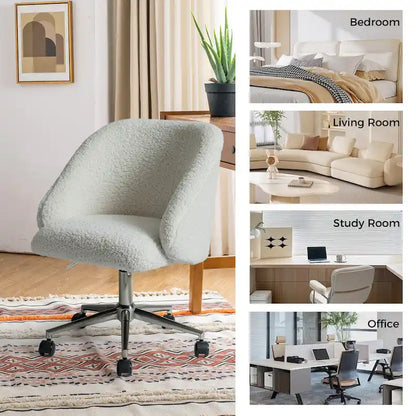 Mid-Century Modern Solid Wood Metal Table Adjustable