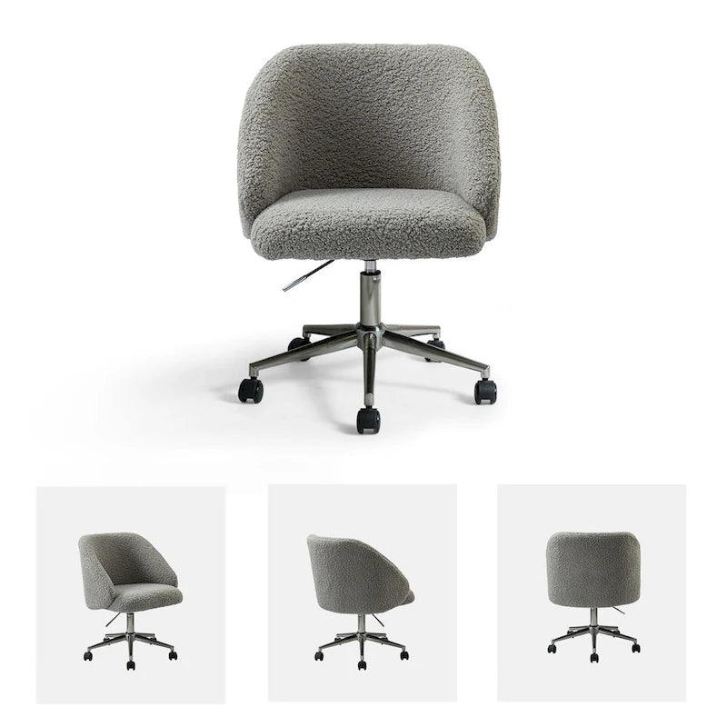 Mid-Century Modern Solid Wood Metal Table Adjustable