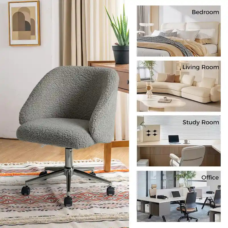 Mid-Century Modern Solid Wood Metal Table Adjustable