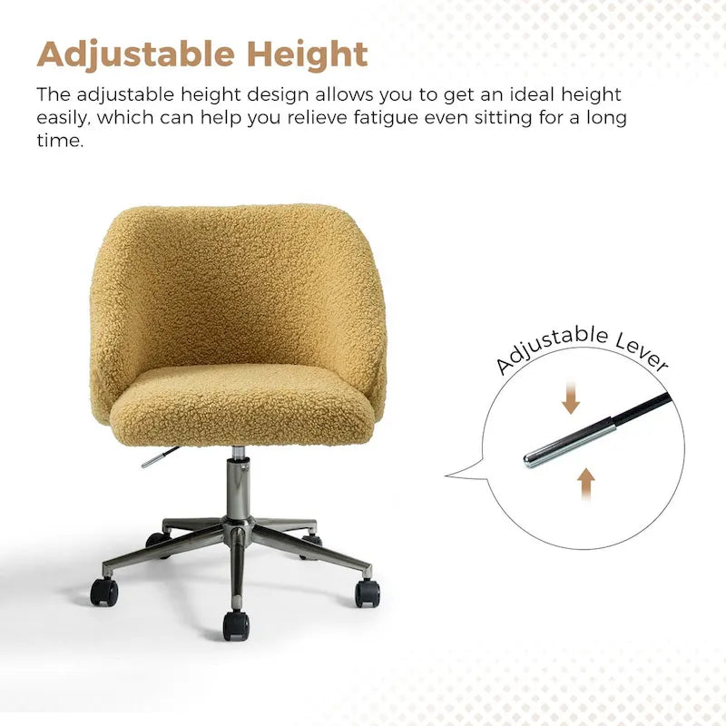 Mid-Century Modern Solid Wood Metal Table Adjustable