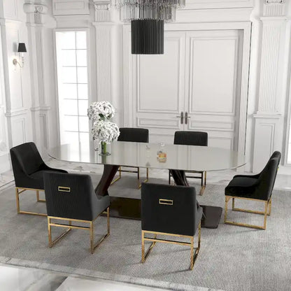 Modern Metal Velvet Chair Upholstered