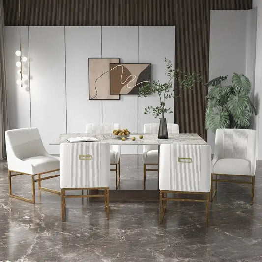 Modern Metal Velvet Chair Upholstered