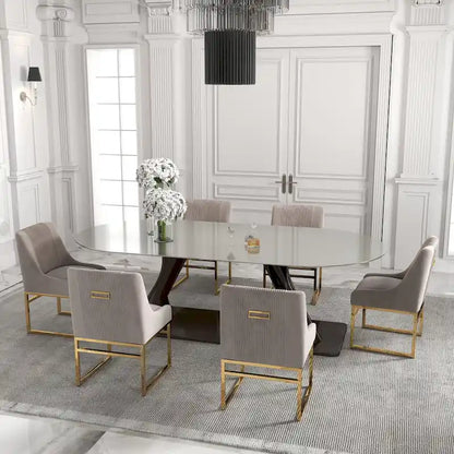 Modern Metal Velvet Chair Upholstered