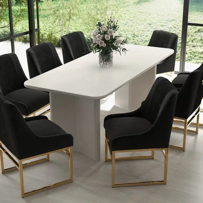 Modern Metal Velvet Chair Upholstered