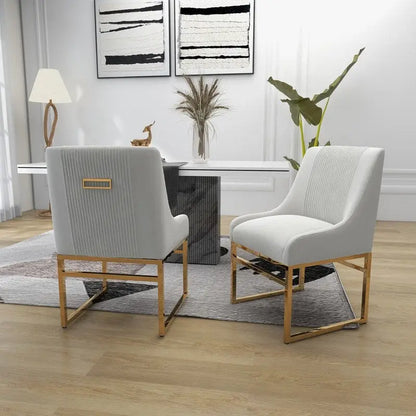 Modern Metal Velvet Chair Upholstered