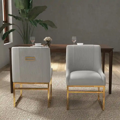 Modern Metal Velvet Chair Upholstered