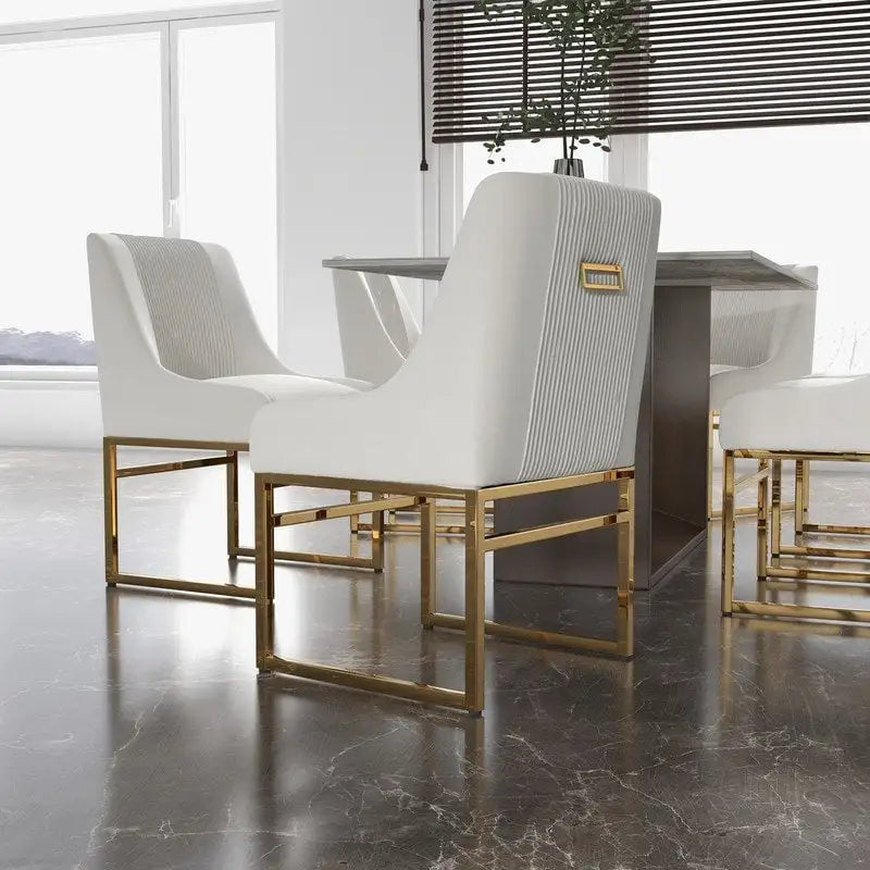 Modern Metal Velvet Chair Upholstered