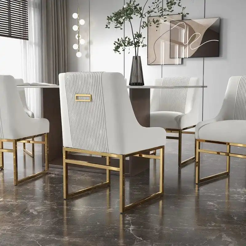 Modern Metal Velvet Chair Upholstered