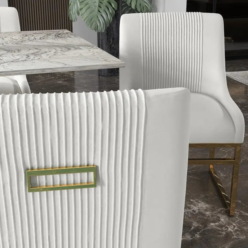 Modern Metal Velvet Chair Upholstered