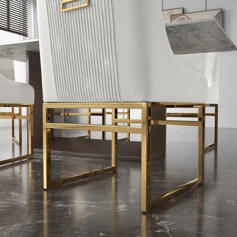 Modern Metal Velvet Chair Upholstered