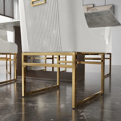 Modern Metal Velvet Chair Upholstered