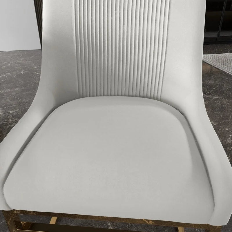 Modern Metal Velvet Chair Upholstered