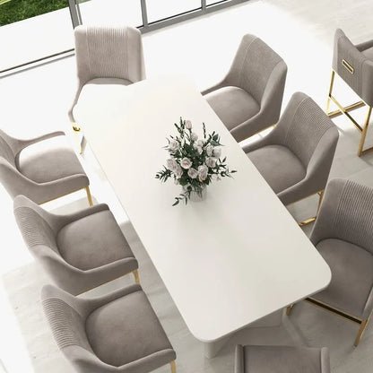 Modern Metal Velvet Chair Upholstered