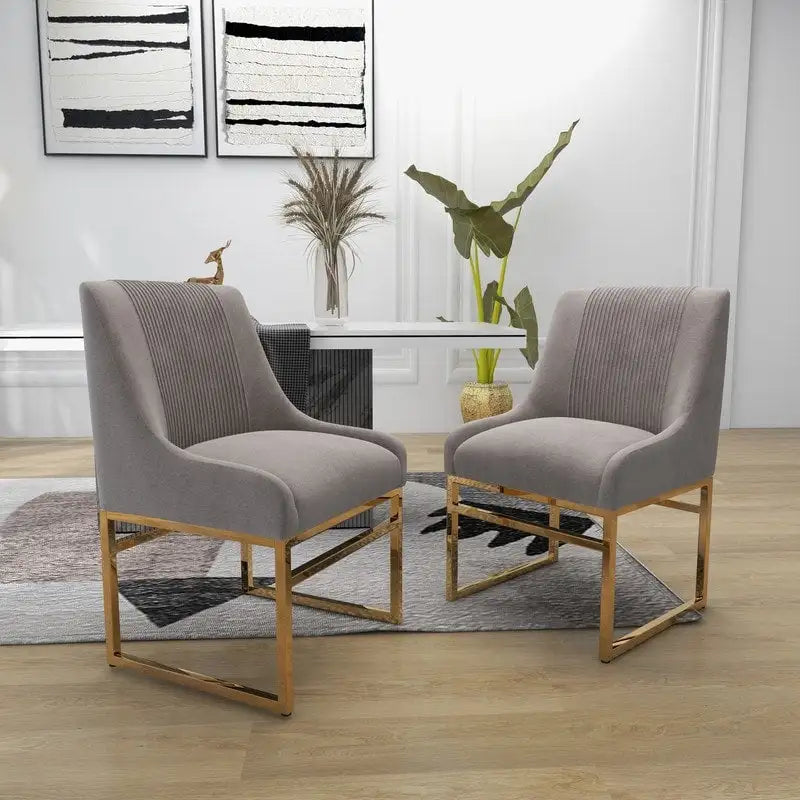 Modern Metal Velvet Chair Upholstered