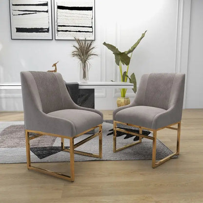 Modern Metal Velvet Chair Upholstered