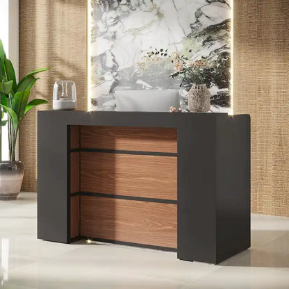 63 Inch Wood Engineered Wood Table LED