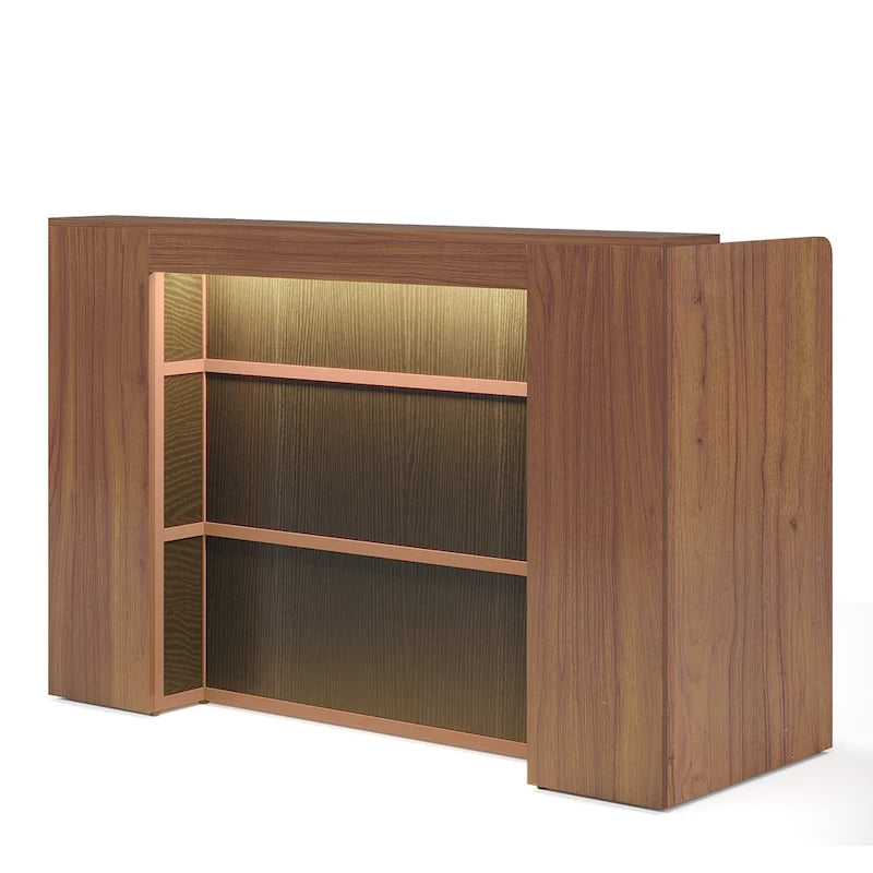 63 Inch Wood Engineered Wood Table LED