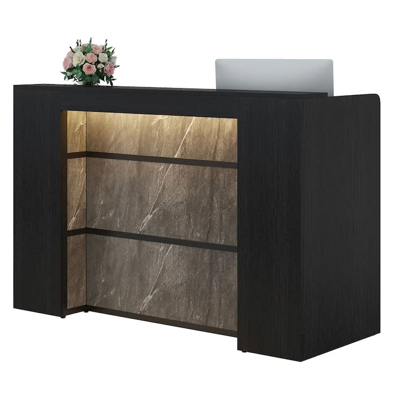 63 Inch Wood Engineered Wood Table LED