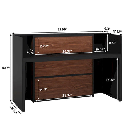 63 Inch Wood Engineered Wood Table LED