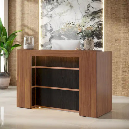 63 Inch Wood Engineered Wood Table LED