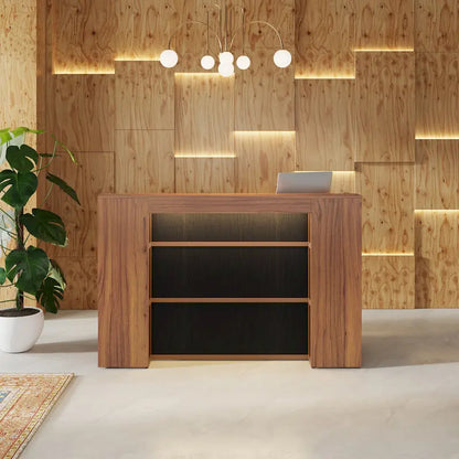 63 Inch Wood Engineered Wood Table LED