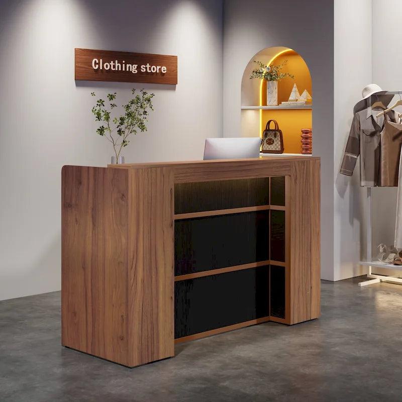 63 Inch Wood Engineered Wood Table LED