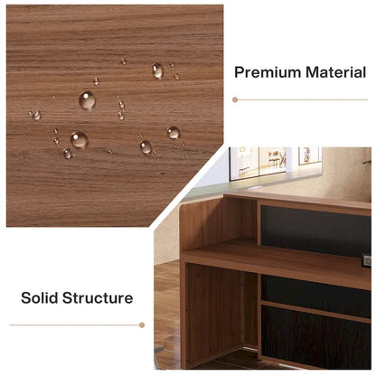 63 Inch Wood Engineered Wood Table LED