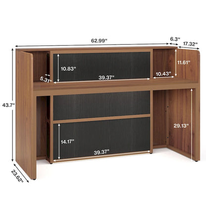 63 Inch Wood Engineered Wood Table LED