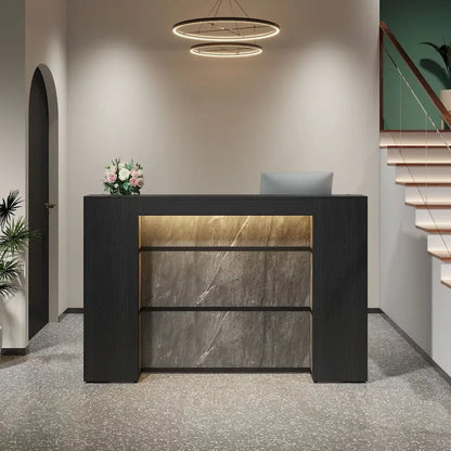 63 Inch Wood Engineered Wood Table LED