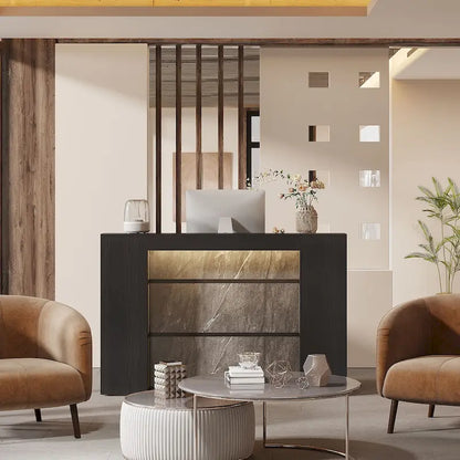 63 Inch Wood Engineered Wood Table LED