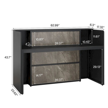 63 Inch Wood Engineered Wood Table LED