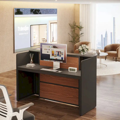 63 Inch Wood Engineered Wood Table LED