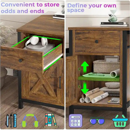 Wood Metal Table Adjustable