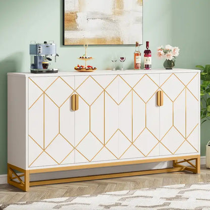 Modern Wood Metal Cabinet with Storage