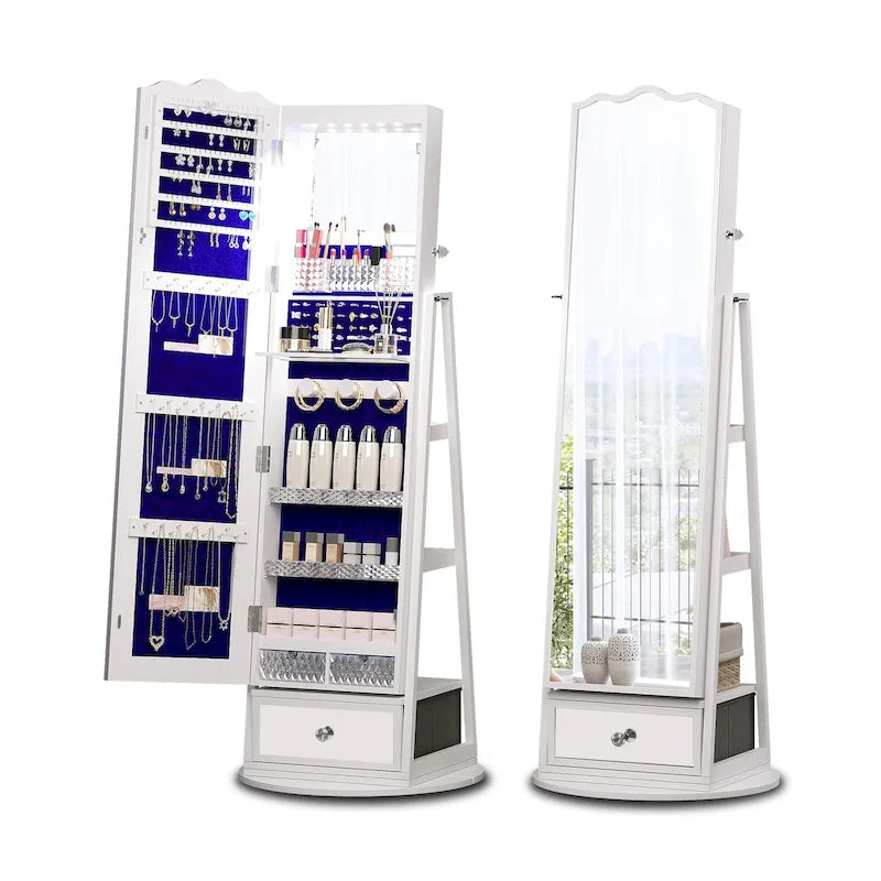 Full-length Mirror Jewelry Armoire - N/A