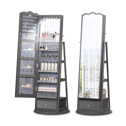 Full-length Mirror Jewelry Armoire - N/A