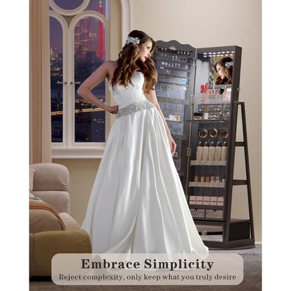 Full-length Mirror Jewelry Armoire - N/A